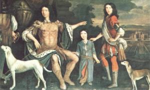 Ritratto del III conte di Strathmore e della sua famiglia, conservato a Glamis. La figura piuttosto rachitica del bambino ha dato spunto alla leggenda secondo cui il segreto di Glamis consisterebbe nella nascita di un bambino dall'aspetto mostruoso.