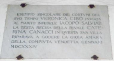 La lapide che ricorda il passaggio terreno di Veronica Cibo