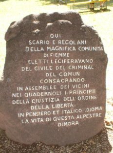 L'epigrafe del Banco della Rason